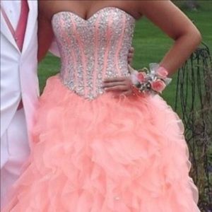 Peach prom dress